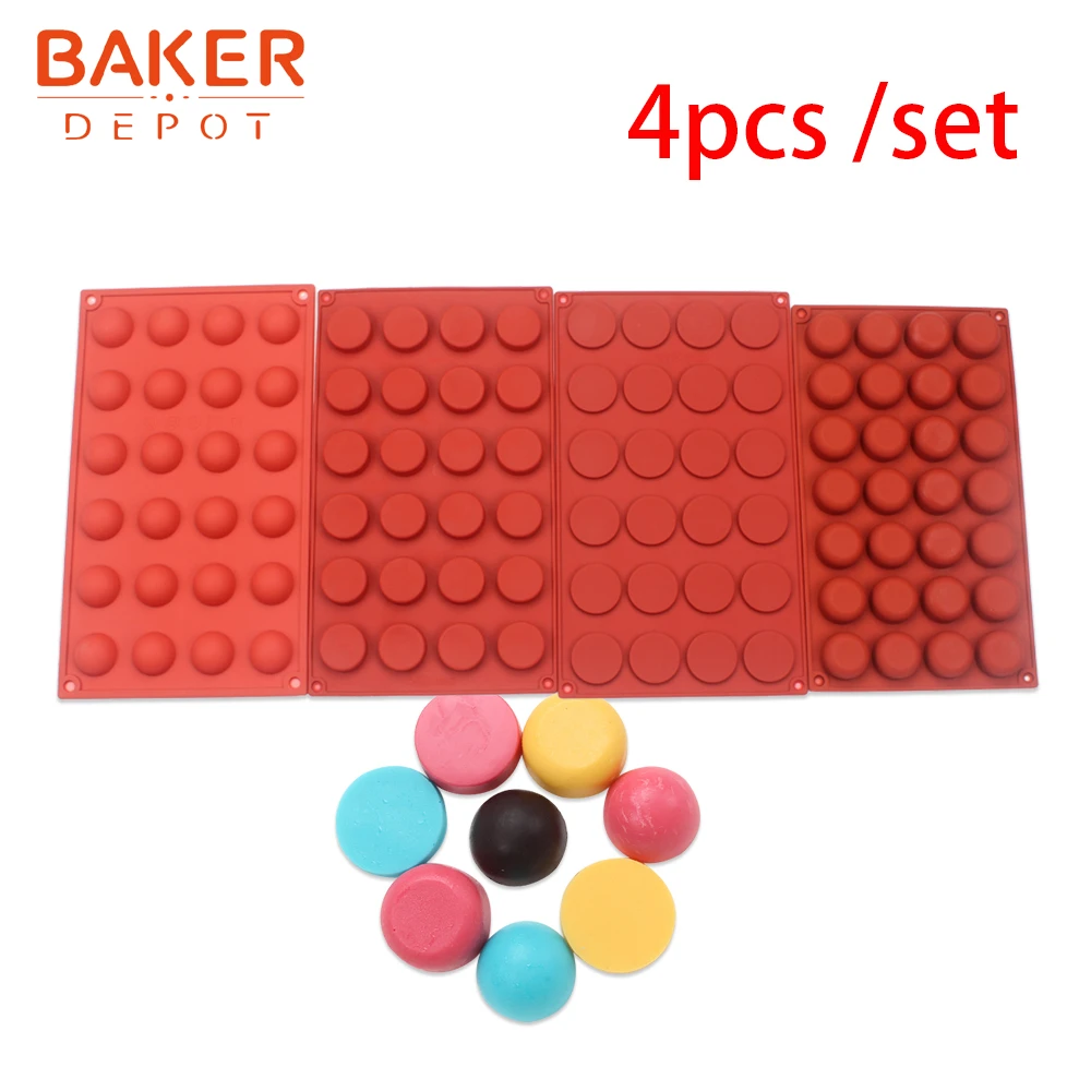 BAKER DEPOT 4 шт силиконовая форма для конфет, шоколада, Купола, печенья, торта, кондитерских изделий, инструмент для выпечки, торта, украшенный круглый лоток для льда