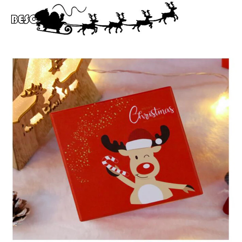 Рождественская новогодняя праздничная мультяшная Санта-Клаус лось елка конфеты