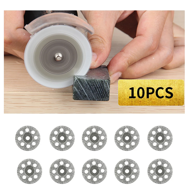 10 шт./компл. Dremel алмазный отрезной диск для вращающихся инструментов Dremel, аксессуары для ванной комнаты с 2 оправки