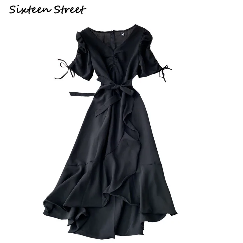 Макси платья для женщин в винтажном стиле Корейская Y2k платье Vestido де Mujer рюшами V