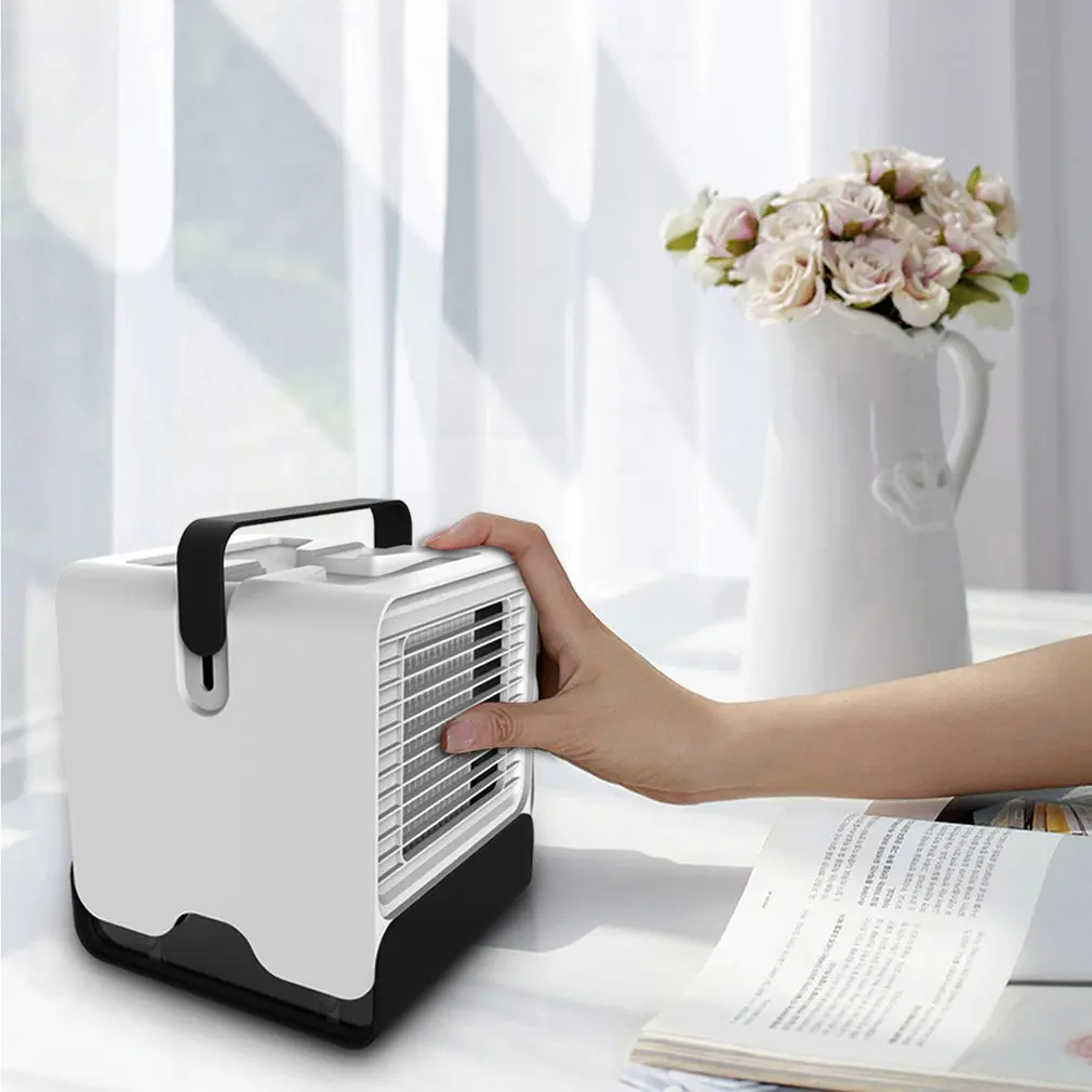 USB Mini Portable Air Conditioner Humidifier Purifier Light Desktop Cooling Fan Cooler for Office Home | Бытовая техника