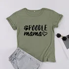 Женская футболка с принтом пуделя, собаки, мамы, 100% хлопок, с коротким рукавом