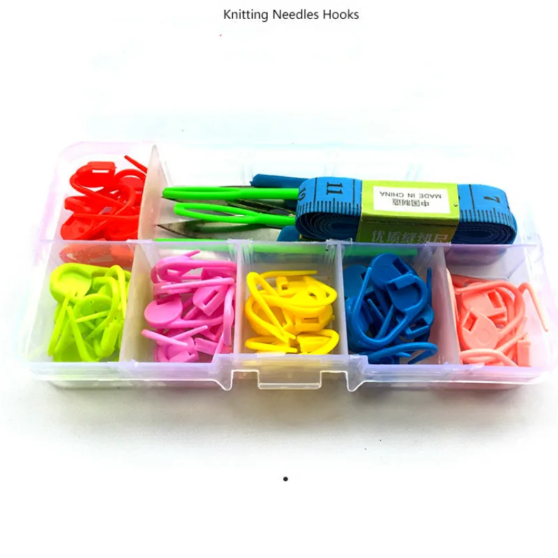 

68pcs/set Wool Knitting Needles Hooks Gadget Set Storage Boxed Small Mark Buckle Hand Stitch Anti-solution Needle Suture Needle