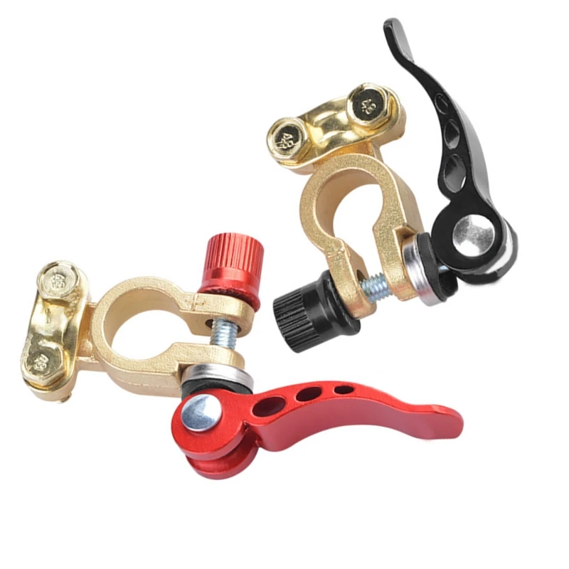 

Q9QD Brass Battery Terminals Connectors Clamps Top Post Battery Terminal Protector Set for Marine Car Boat RV Vehicles 1 Pair