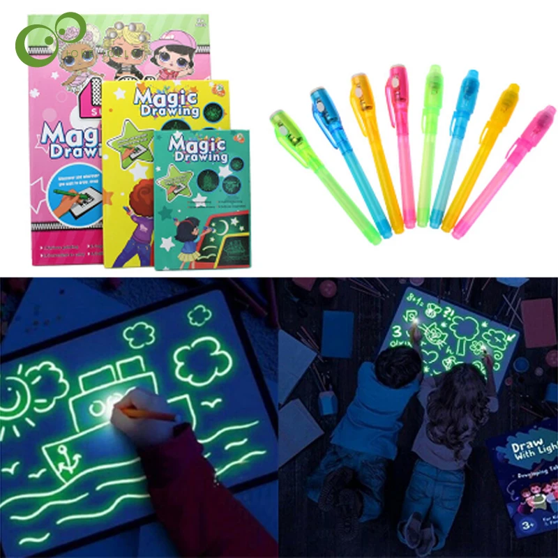 3D доска для рисования светящаяся детей люминесцентная магии малышей Dawing Ty Puzzle DIY