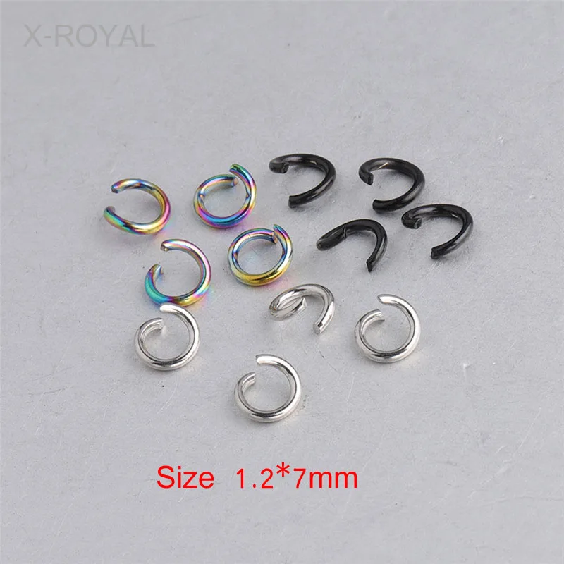 X ROYAL 100 шт./лот 1 2*7 мм нержавеющая сталь сделай сам открытые кольца черный цвет