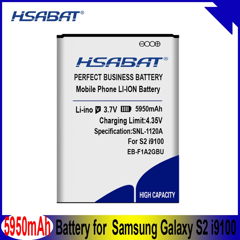 HSABAT новейший аккумулятор 5950 мАч для телефона SAMSUNG Galaxy S2 i9100 9100 i9100g i9103 i9105 i9108 i9050 i9188
