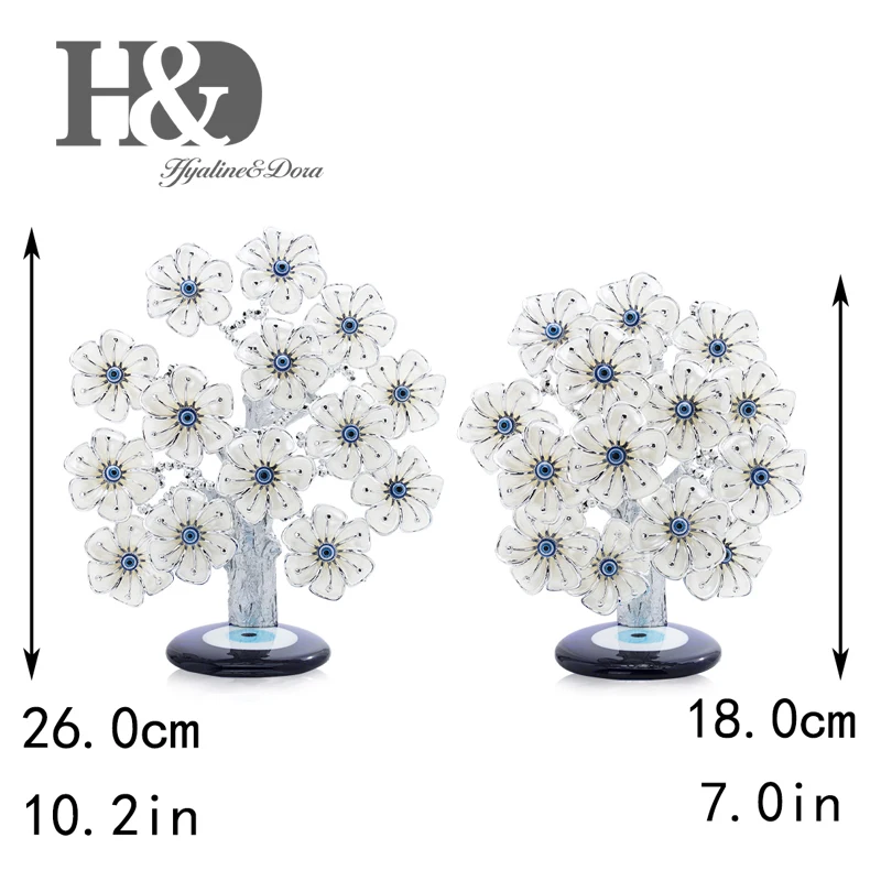 

H&D Turkish Feng Shui Lucky Evil Eye Flower Tree For Protection Wealth And Achievement Good Luck Christmas Gift Home Decor Resin