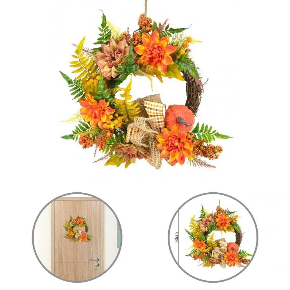 

Durable Door Decor Front Door Outside Fall Farmhouse Wreath for Halloween