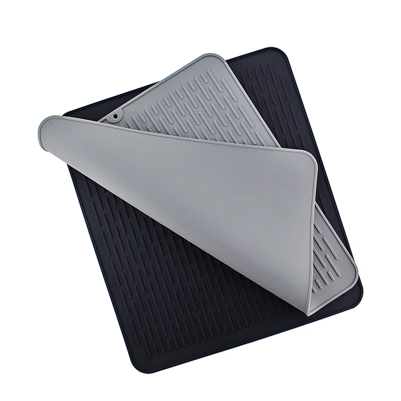 

Silicone Drying Mat Non-Slip Placemat Tableware Silicone Drain Pad Insulation Pot Mat Kitchen Cup Accessories Tool Drain cozinha