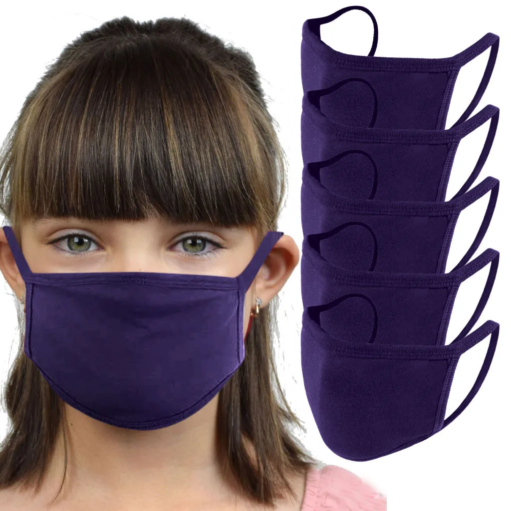 

5pc Child Cotton Face Masks Washable Fabric Breathable Mouth Masks For Kids Children Baby Masques Facemask No Decoration