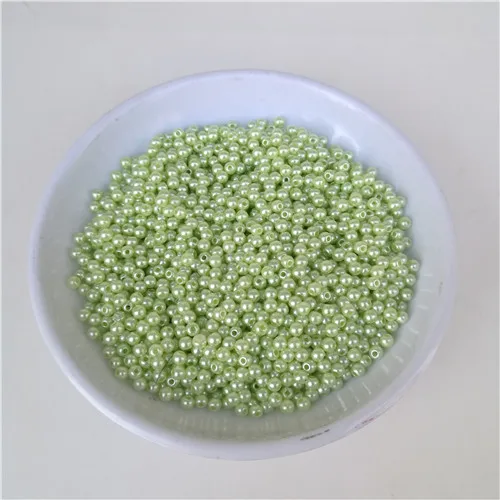 green 3 мм отверстие ABS Круглый искусственный жемчуг бусины для шитья одежды ремесла DIY ювелирное ожерелье ручной работы браслеты аксессуары - Цвет: green
