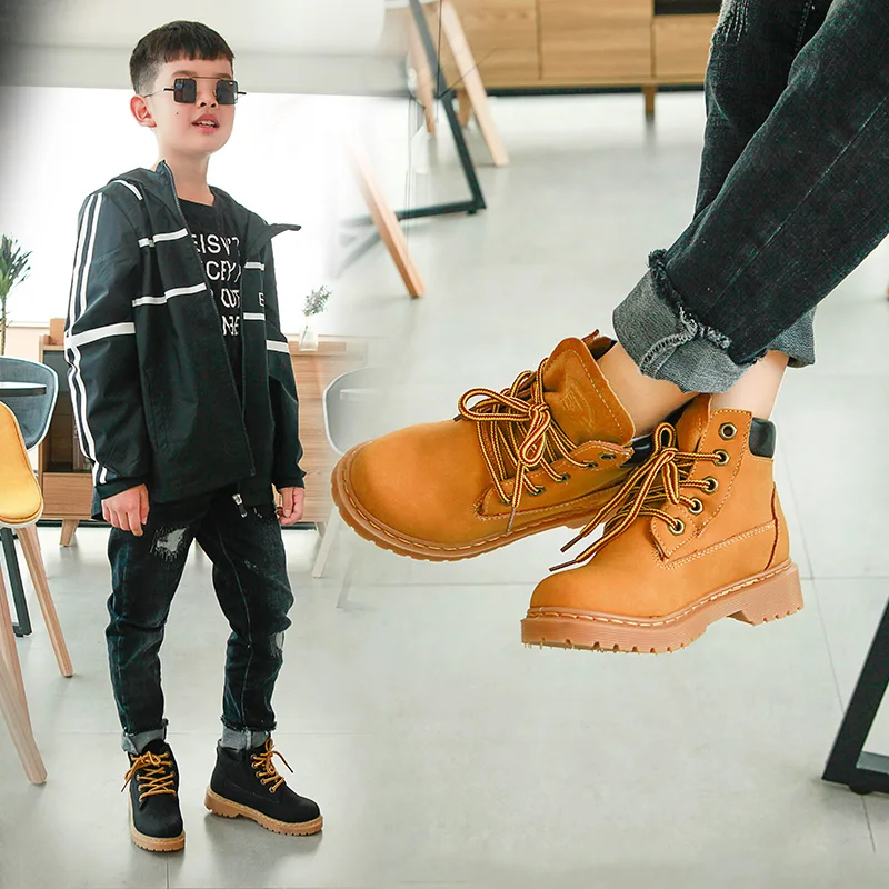 EOSNYX-zapatos informales para ni&ntilde;os y ni&ntilde;as, botas suaves antideslizantes de cuero a la moda, para oto&ntilde;o y primavera, 27-38-5