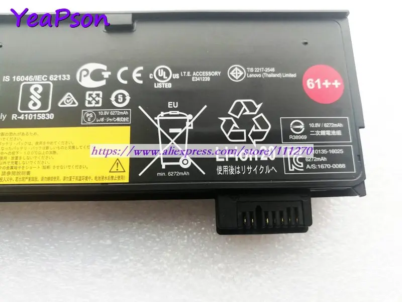 Оригинальный аккумулятор Yeapson 01AV427 01AV428 01AV492 SB10K97584 10 8 В 6600 мАч для ноутбука Lenovo