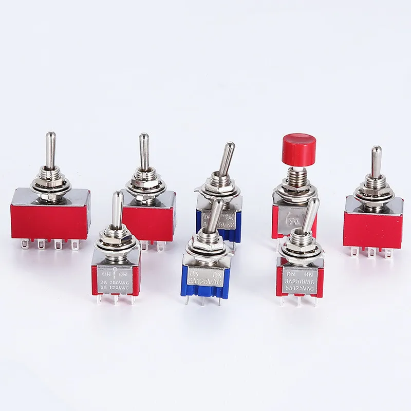 5 шт. SPDT DPDT сбросить запирающий переключатель выключатель 125V6A MTS-302 Мини