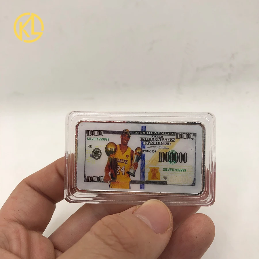 Популярный баскетбольный плеер KL звезда КБ памятные серебряные бары доллар США