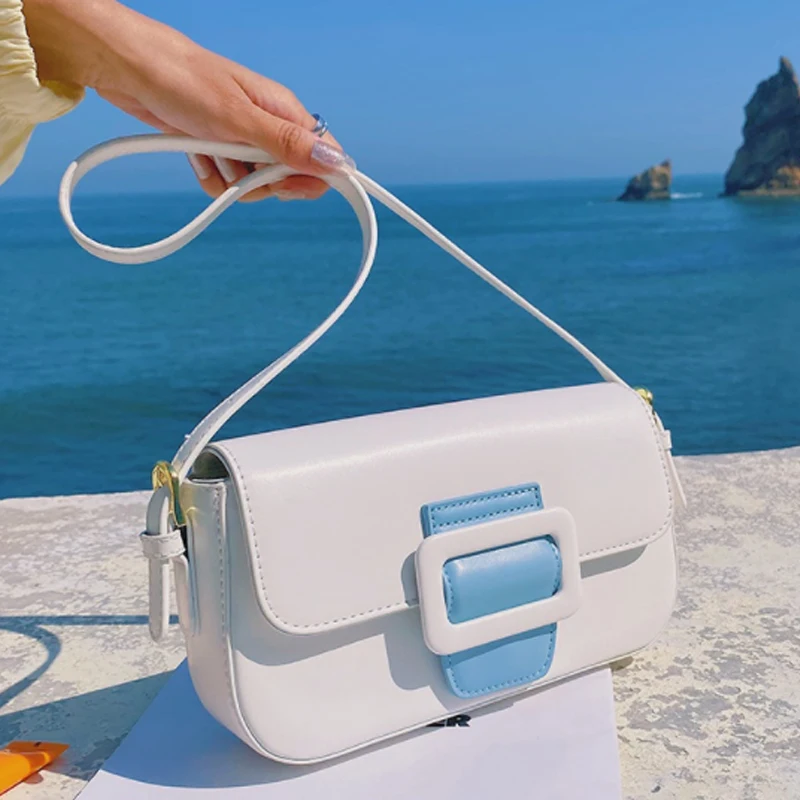 

Small PU Leather Shoulder Bags 2021 New Fashion High Quality Shoulder Underarm Bag Small Square Bag