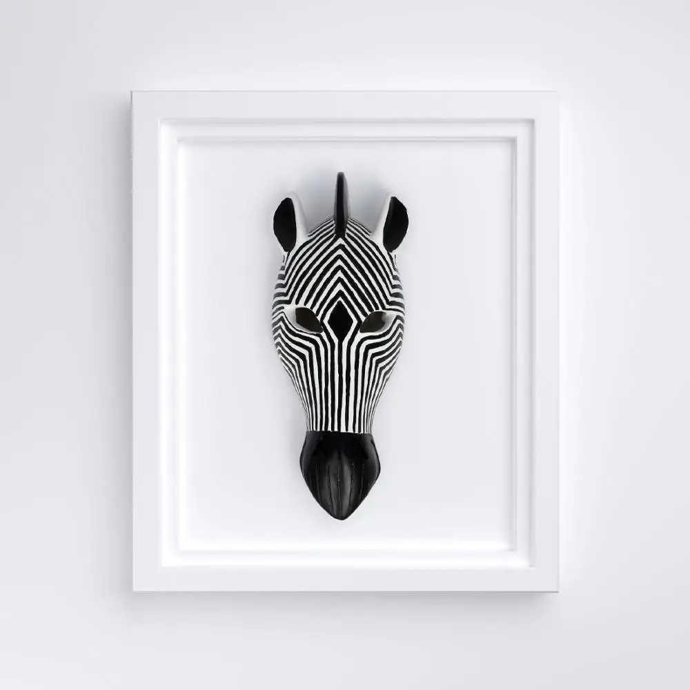 Африканский племени Зебра маска на голову саванны настенный налет скульптура