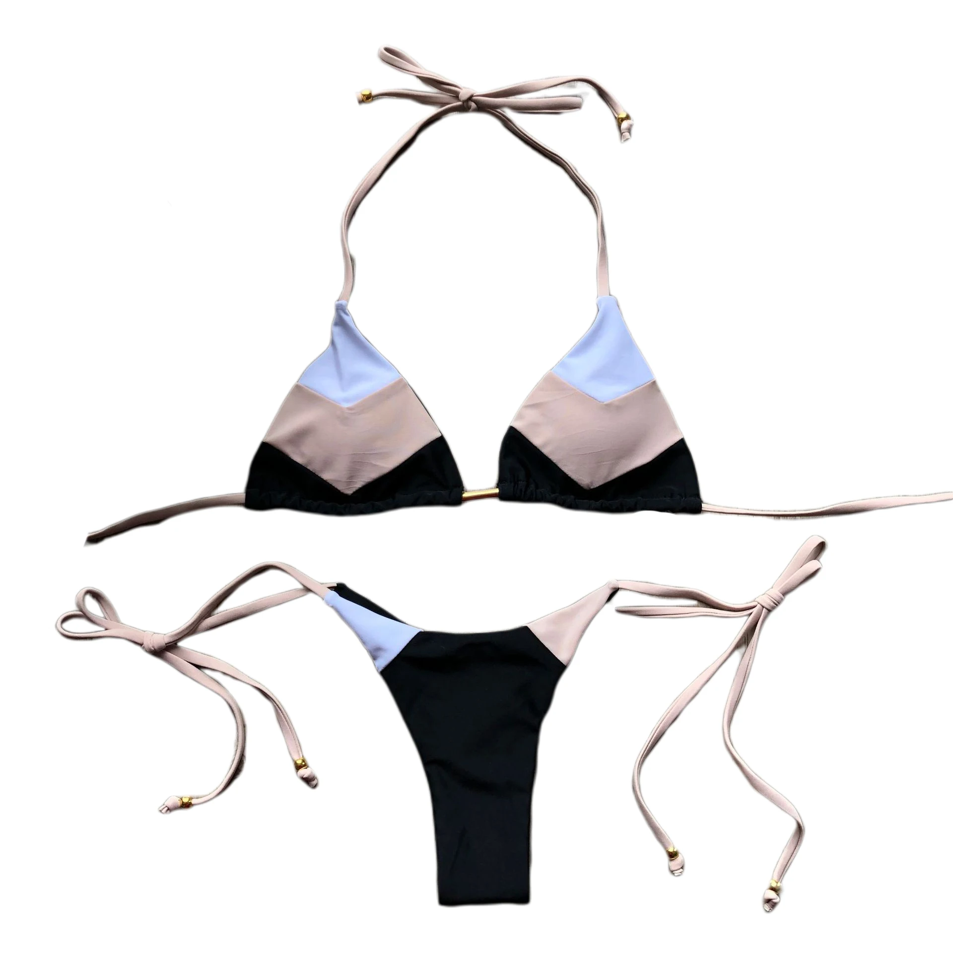 

2020 сексуальный Холтер бикини набор женский купальник пуш-ап мягкий бюстгальтер стринги купальник растительный принт пляжная одежда купаль...