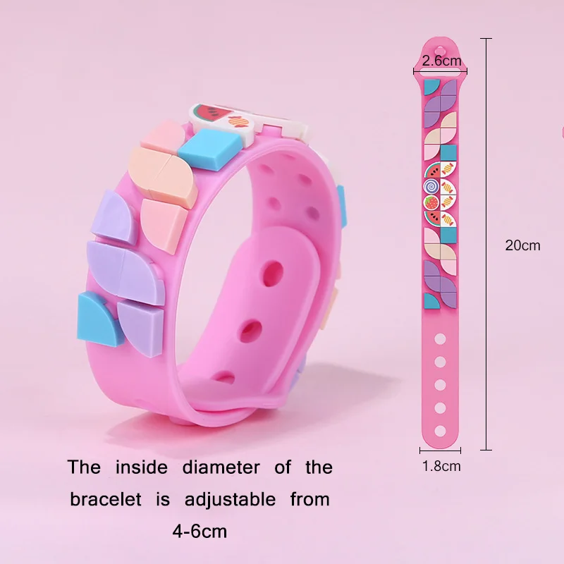 Творческий DIY игрушка кирпичи Дети блок браслет регулируемый длина Обучающие