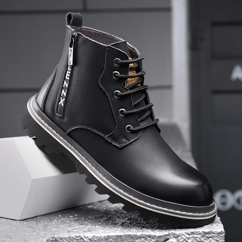 Зимние теплые ботинки из хлопка и плюша Уличная обувь мужские повседневная