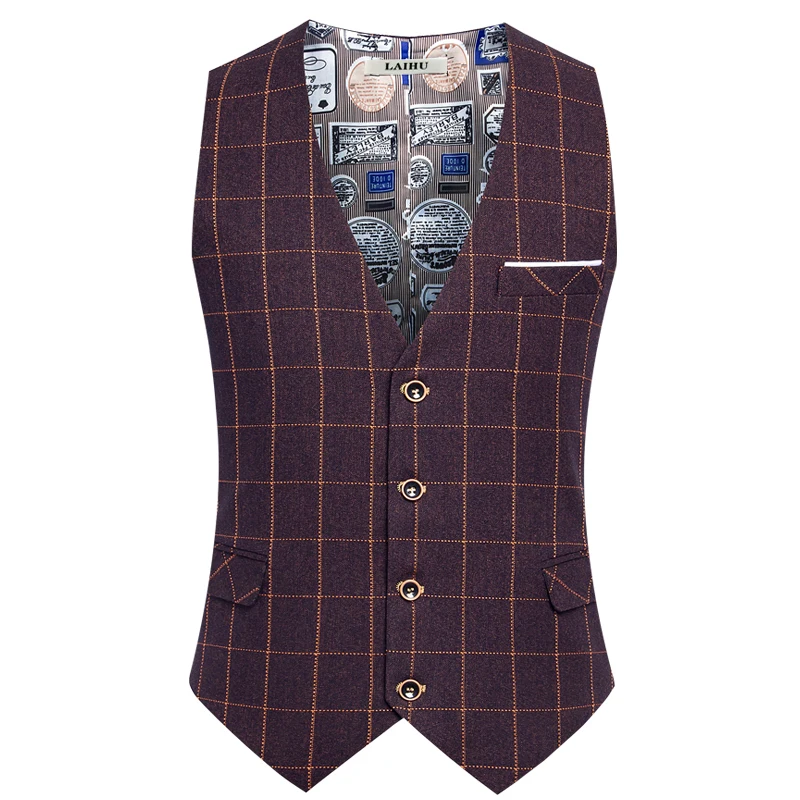 

2021; Новинка; Одежда в клетку в английском Стиль, фирменный мужской костюм, жилет короткое пальто в формальном стиле для мужчин Slim Fit Модные му...