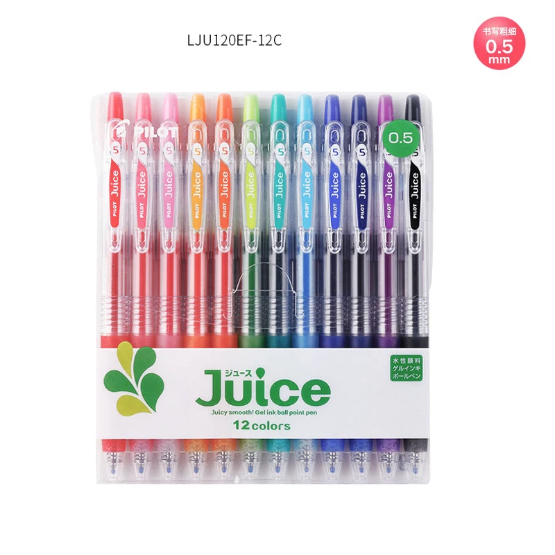 6/12 цветная ручка Pilot Juice, гелевая ручка, LJU-10EF, цветная гелевая ручка, 0,5 мм, ручная ручка для студентов, набор ярких цветов - Цвет: Regular 12 colors