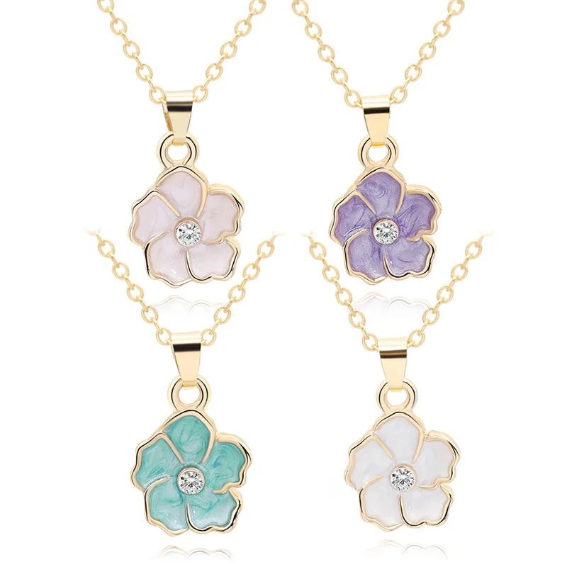 

Gift color Sun flower Plant Lotus pendant charm Necklace Tiny Buddha Flower Lotos petal chain Necklace Lady Women gift jewelry