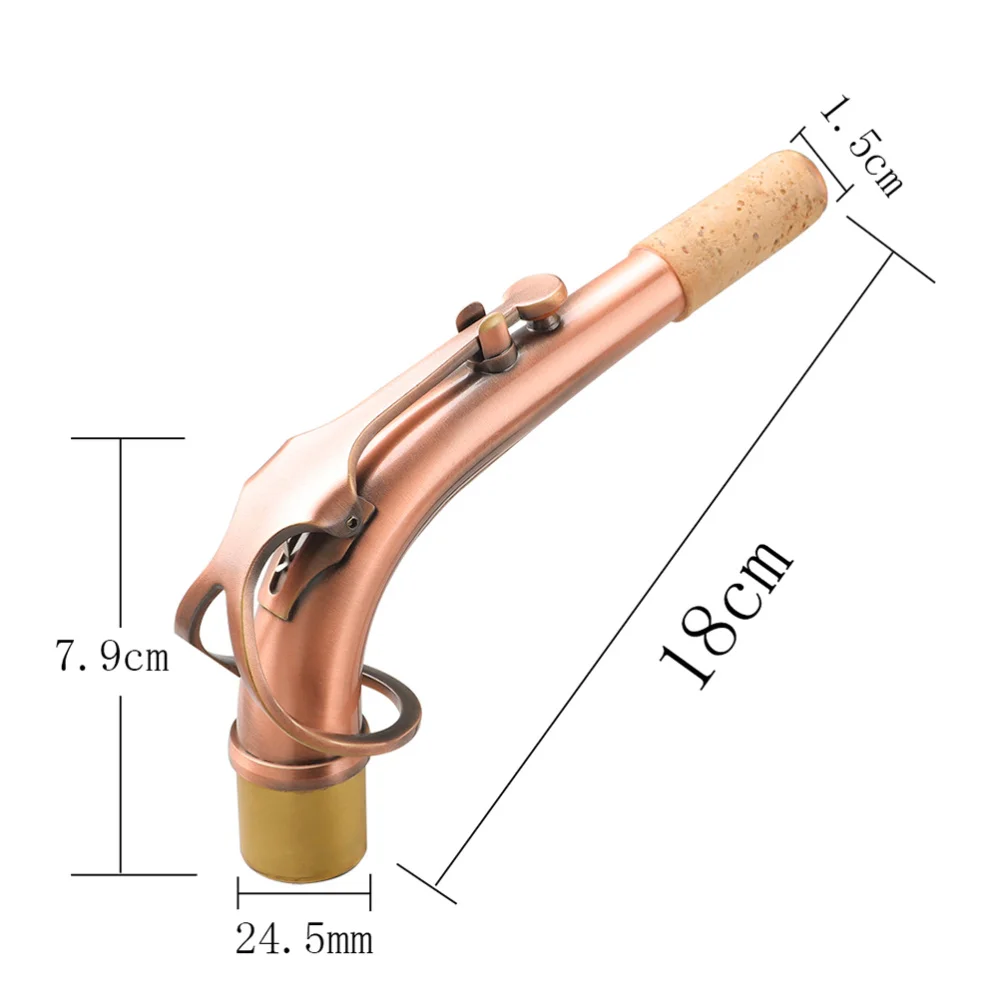 

Alto Saxophone Neck Brass Material Sax Bend Neck Head Joint Heat-insulating 24.5mm Saxophone Accessory (Red Antique)