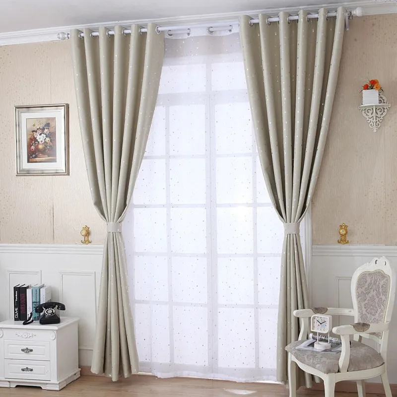 5 цветов Затемненные занавески на заказ с блестящими звездами для детей