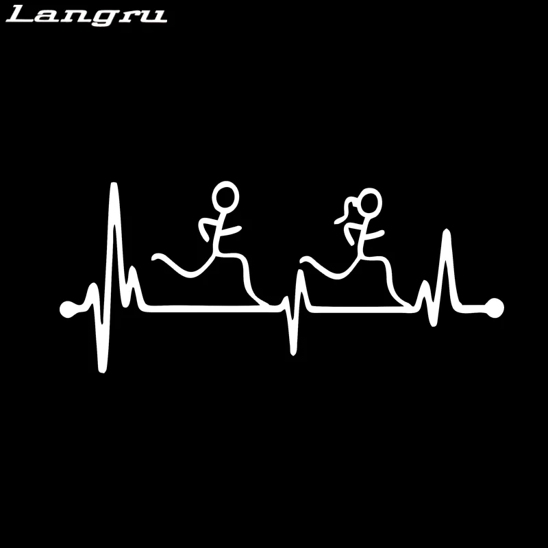 Langru Run Guy Girl сердцебиение бегун бег Искусство Живопись виниловые наклейки на