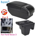 Подлокотник для Ford focus 3, двухслойный вращающийся центральный контейнер для хранения с подстаканником и USB-интерфейсом, аксессуары для украшения автомобиля