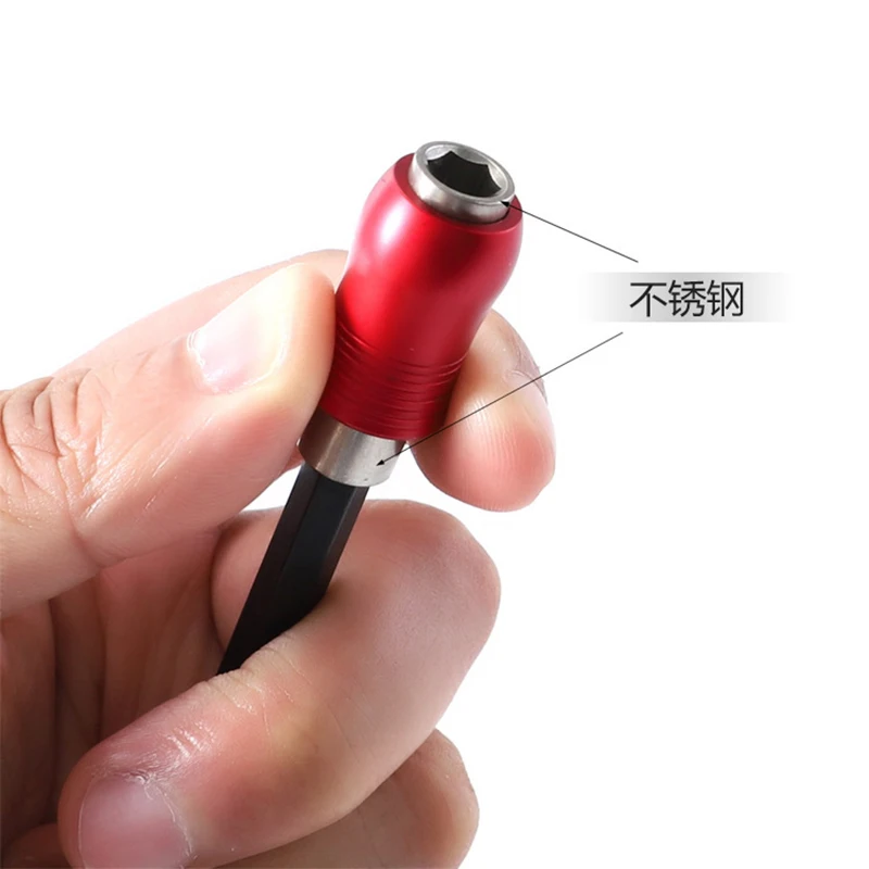 

6pcs/set 1/4" Quick Release Screwdriver Drill Bit Holder60-300mm Magnetic Hex Shank Extension Rod Socket For Screw Bits