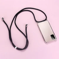 Luxury Lanyard Silicone Phone Case For Samsung Galaxy S22 S21 S20 S10 Note Lite Plus Ultra-thin Necklace Rope Cover