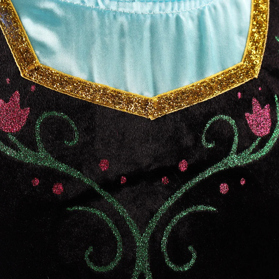 Платье Анны и Эльзы для девочек Детский костюм принцессы на Хэллоуин с париком