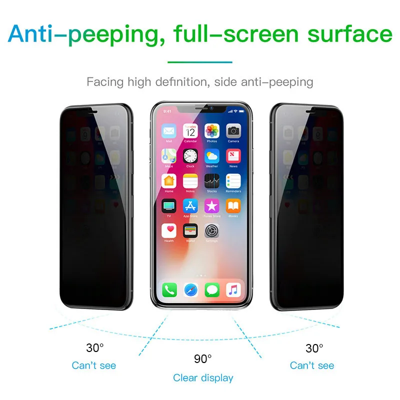 Конфиденциальность пленка из закаленного стекла для iphone 11 PRO MAX XS XR Защитная