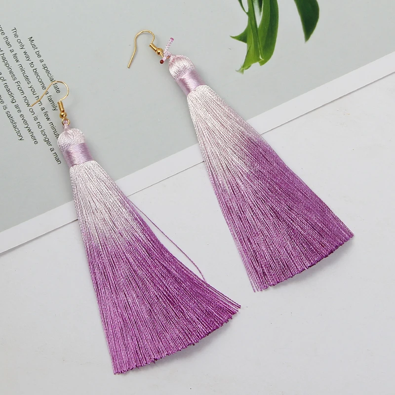 purple-10 Qtian Винтажные серьги-кисточки геометрический серебряный цвет для женщин модные брендовые ювелирные изделия простые Висячие серьги для свадьбы - Окраска металла: purple-10