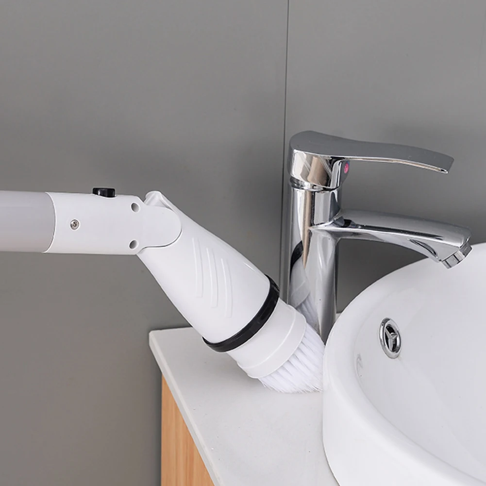 Electric Cleaning Turbo Scrub Brush Adjustable Waterproof Cleaner Long Handle Cordless Rotating Scrubber Bathroom | Дом и сад