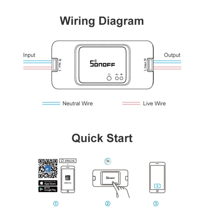 

10PCS Sonoff Basic R3 DIY Smart Switch Wifi APP/LAN Remote Control Smart Home Light Timer Switches Works With Alexa Google Home