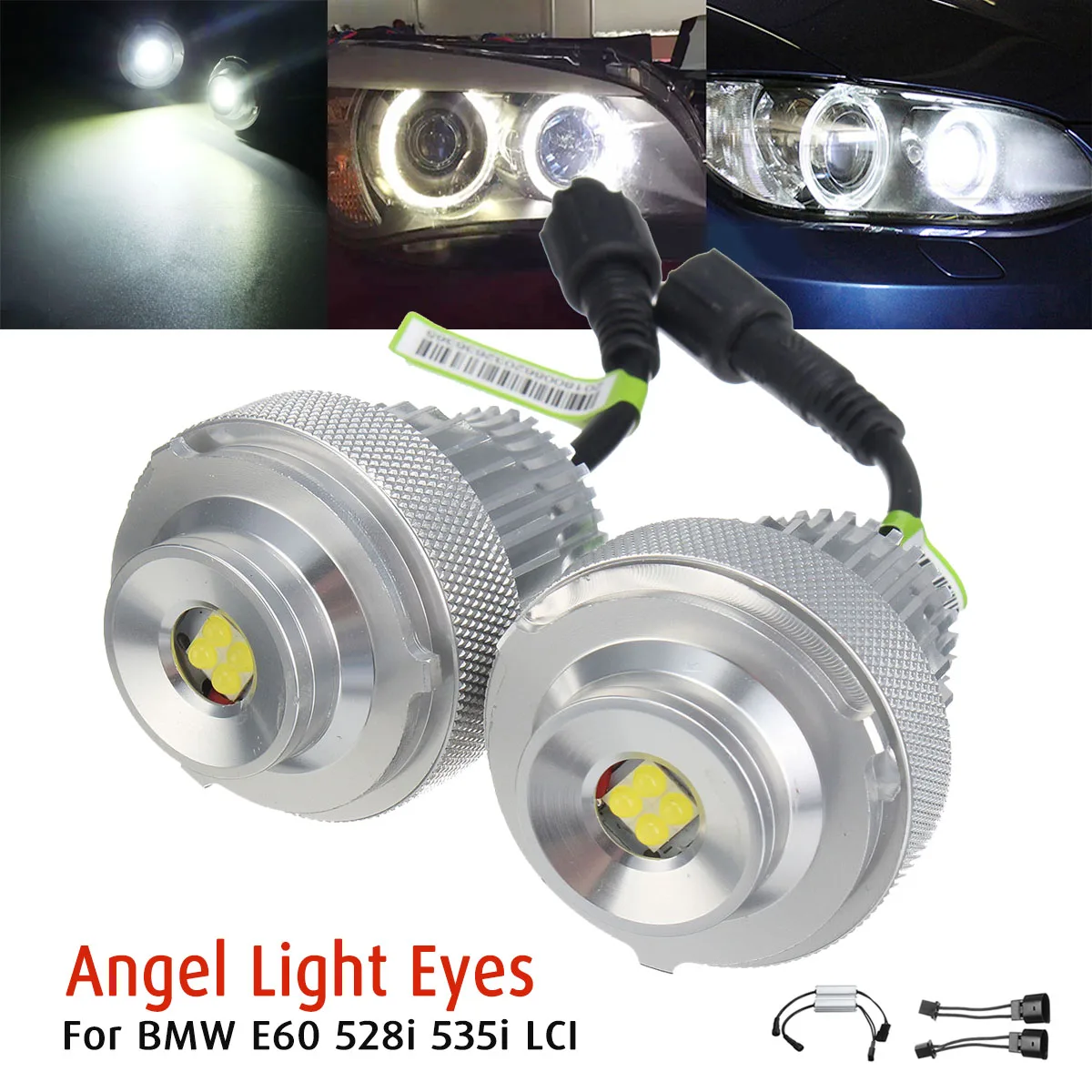 2 шт. 20 Вт белый светодиодный светильник Angel Eyes Halo лампы для BMW E60 528i 535i LCI супер