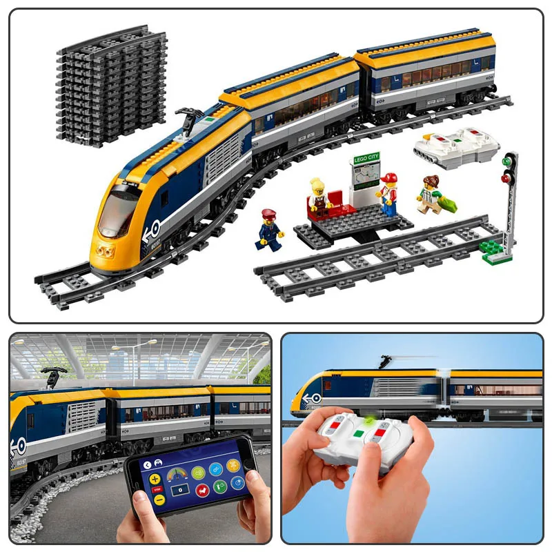 758 шт Technic RC городской поезд Игрушка Кирпичи пассажирский строительные блоки