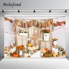 Фон для фотосъемки Осенняя Тыква цветочный рынок белая ваза деревянная дверь Новорожденный ребенок душ день рождения фон для фотостудии