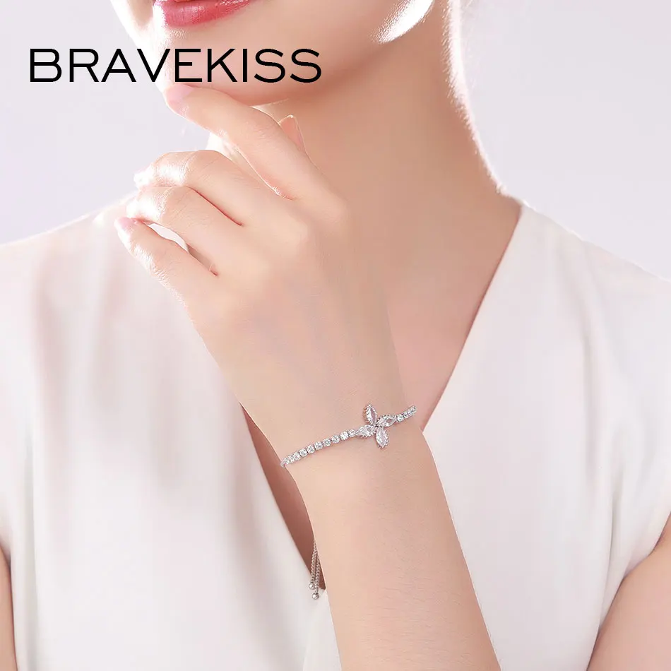 Bravekiss Клевер из циркония ветряная мельница браслеты модные друзья CZ Tennie для