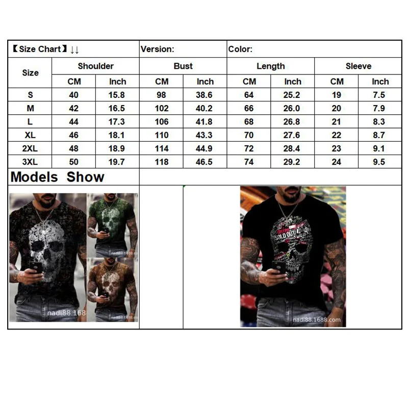 

2021 Summer Men's T-shirt European andAmerican Fashion Printing Short-sleeved T-shirt Round Neck 3D Printing T-shirt Beach S-3XL