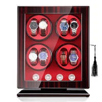 red sandal wood baking finish 8 slots high quality fashion men watch winder box home wooden automatic watch rotator display box