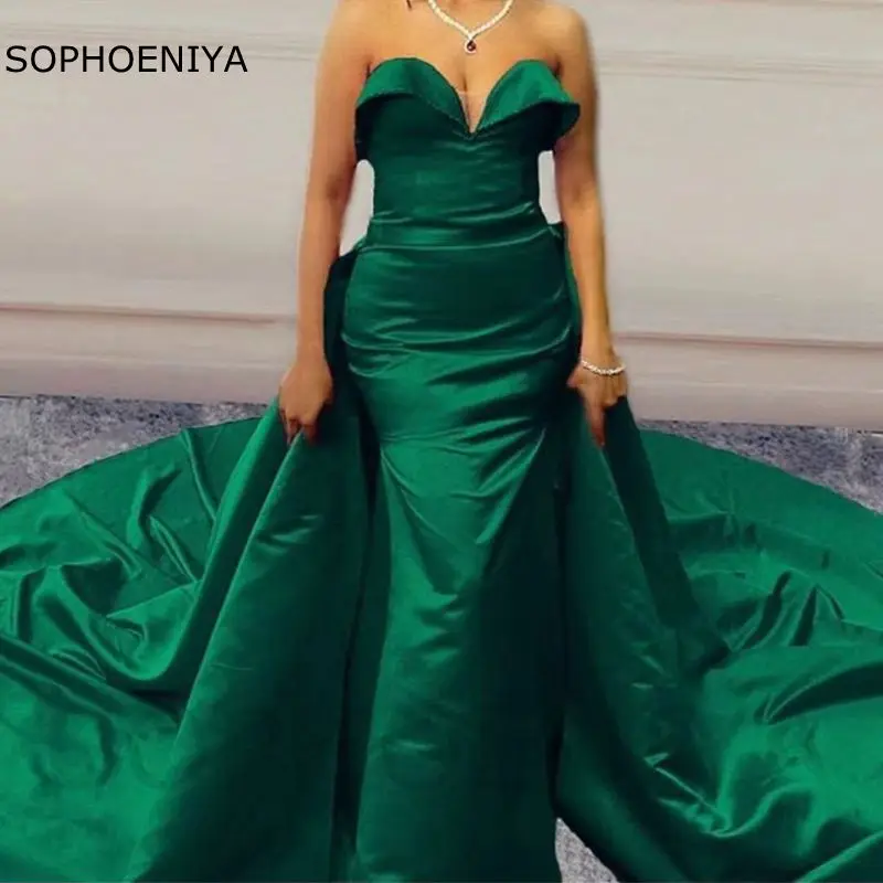 

Новое поступление, атласные зеленые вечерние платья для женщин 2021, элегантные сексуальные вечерние платья, вечерние платья, платье-Русалка