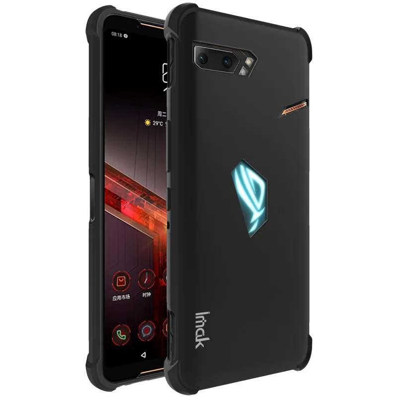 Metal Black IMAK 360 Защитный TPU для Asus Rog Phone для удостоверения личности-2 Asus Rog Phone II с украшением в виде кристаллов чехол Прозрачный чехол для телефона чехол для Asus ROG Phone2 ZS660KL - Цвет: Metal Black