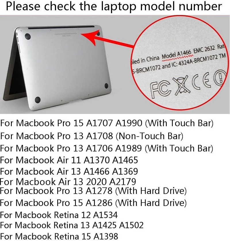Чехол для Macbook чехол моделей A1707 A1990 A1708 A1706 A1989 A1370 A1465 A1466 A1369 A2179 Air Retina Pro 11 12 13 15 |