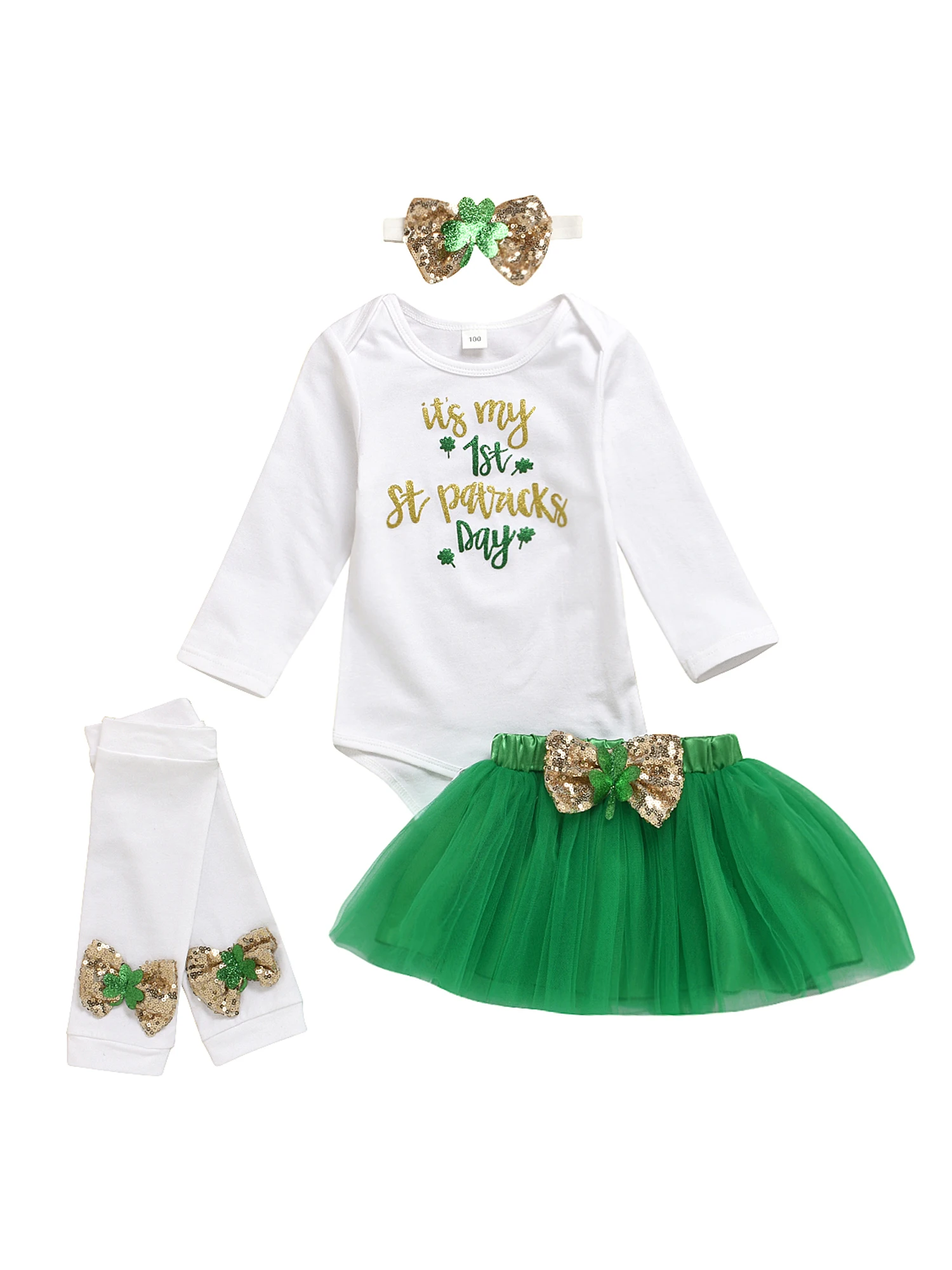 

Детская одежда для девочек комплект с бантом и с принтом в виде надписей и длинным рукавом Ползунки юбка повязка на голову Ноги Рукава, кост...