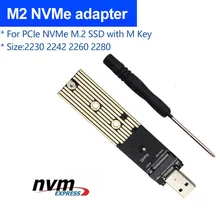 M.2 NVMe to USB 3.1 SSD Adapter PCI-E to USB-A 3.0 Internal Card 10Gbps USB3.1 Gen 2 for Samsung 970 960/For Intel M2 NVMe SSD